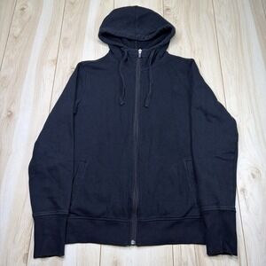 Alo Yoga Black Fleece Full Zip Activewear Hoodie Sweater Women's Size XL